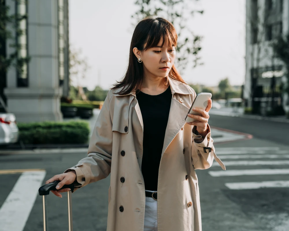 red leather carry on luggage